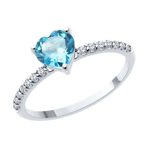 Inel din argint cu Cubic Zirconia Incolor, Topaz Swiss