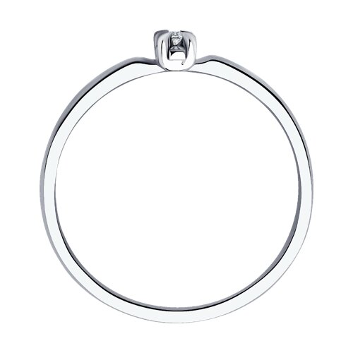 Кольцо из белого золота с камнями Бриллиант