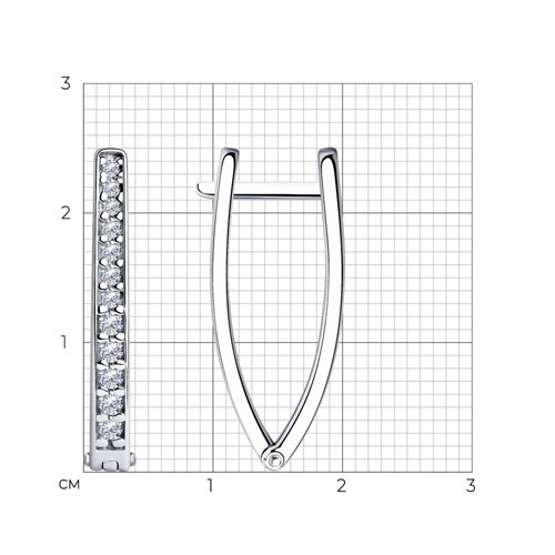 Cercei din argint  cu pietre Cubic Zirconia Incolor