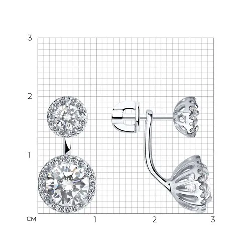Cercei Pusete din argint cu Cubic Zirconia Incolor