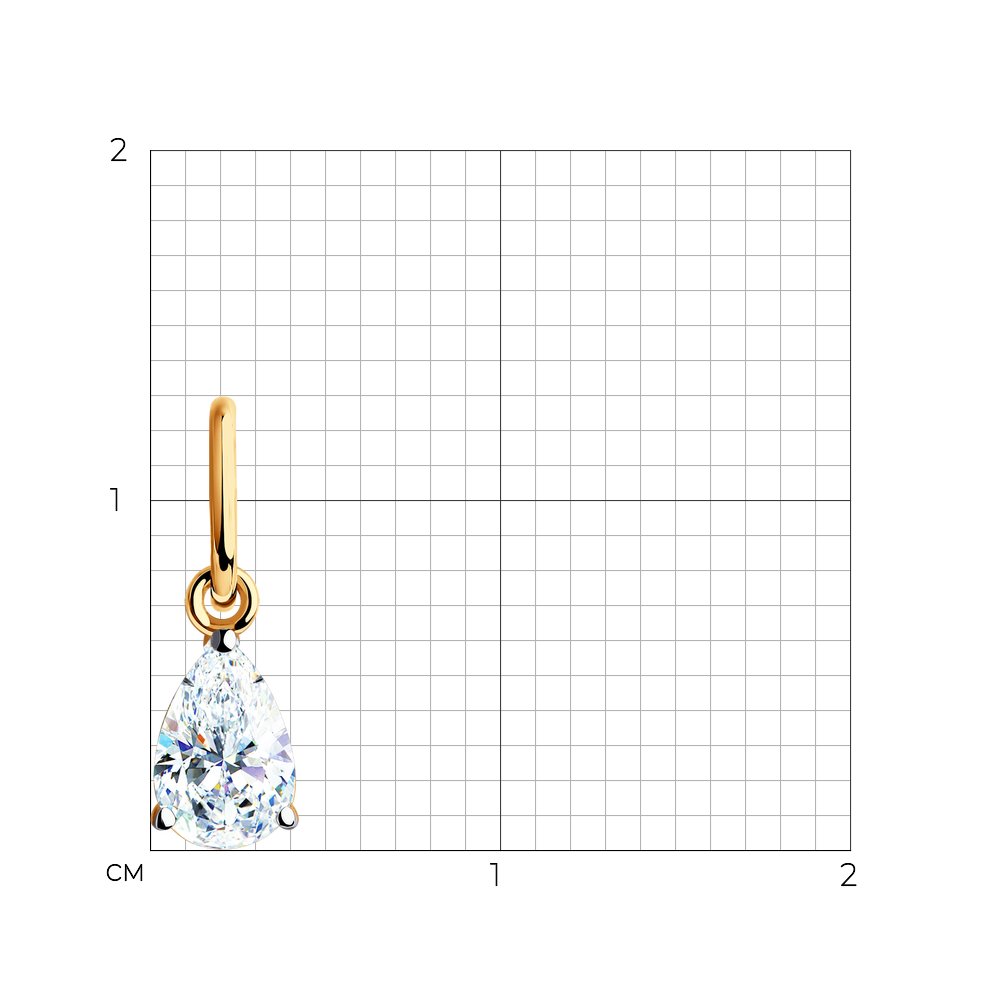 Pandantiv din aur roșu cu pietre Cubic Zirconia Incolor