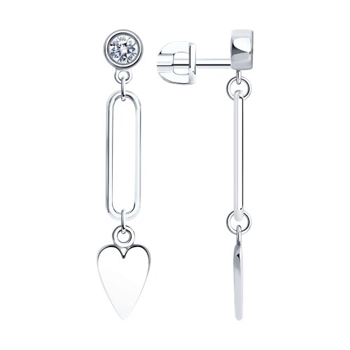 Cercei Pusete din argint  cu pietre Cubic Zirconia Incolor
