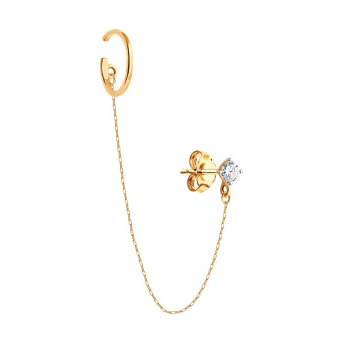 Cercel din aur roșu cu pietre Cubic Zirconia Incolor