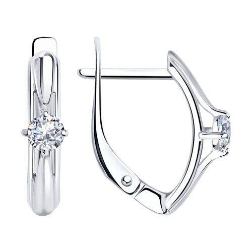 Cercei din argint  cu pietre Cubic Zirconia Incolor