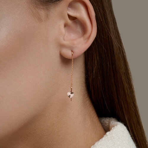 Серьги Продёвки из красного золота без камней