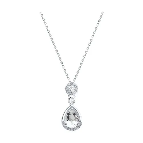 Colier din aur alb cu Diamant, Cristal de munte
