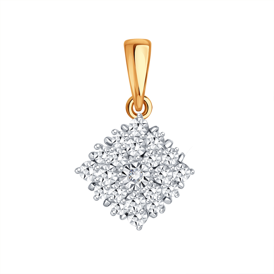 Pandantiv din aur roșu cu pietre Diamant