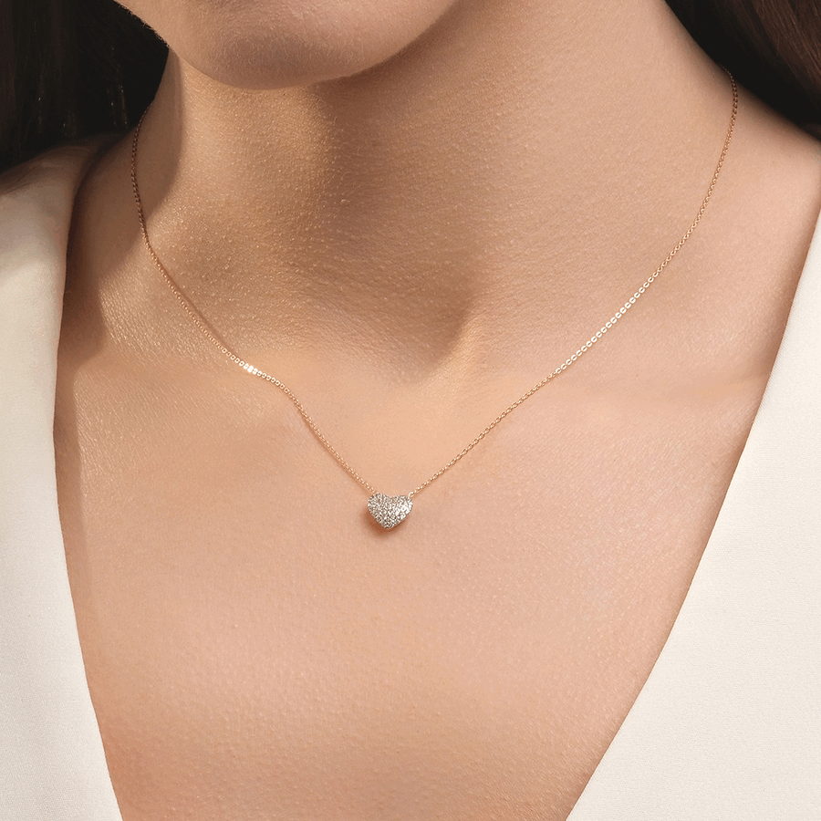 Colier din aur roșu cu pietre Cubic Zirconia Incolor