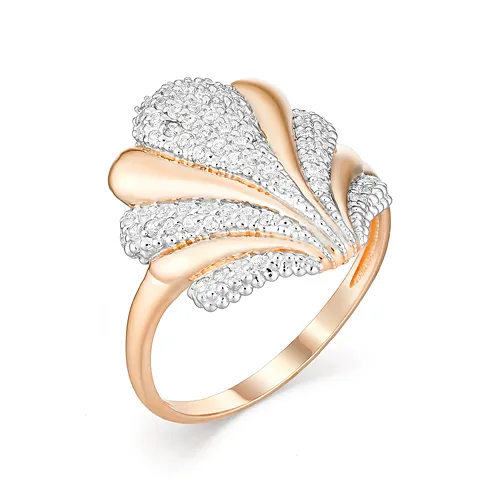 Inel din aur roșu cu Cubic Zirconia Incolor