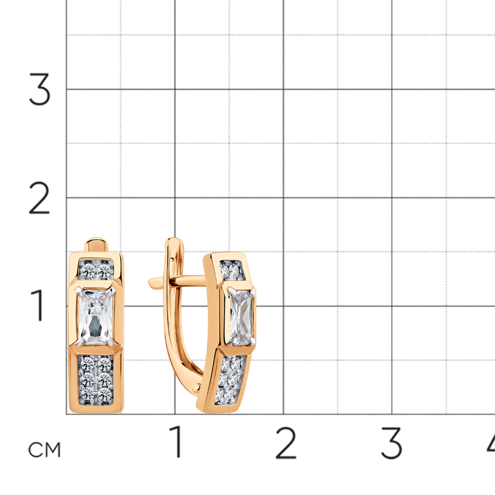 Cercei din aur roșu cu Cubic Zirconia Incolor