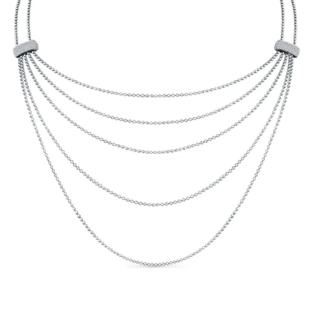 Colier din aur alb cu Cubic Zirconia Incolor