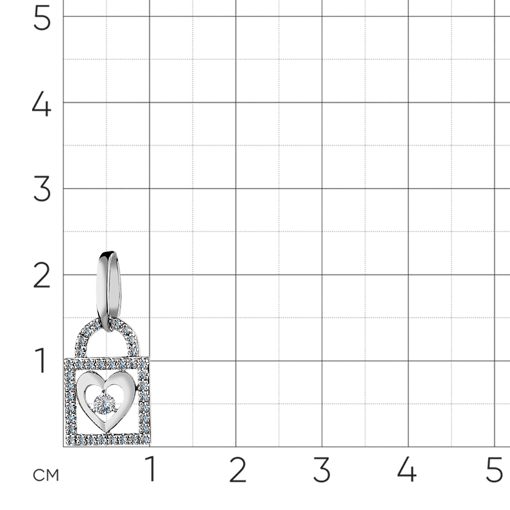 Pandantiv din aur alb cu pietre Diamant
