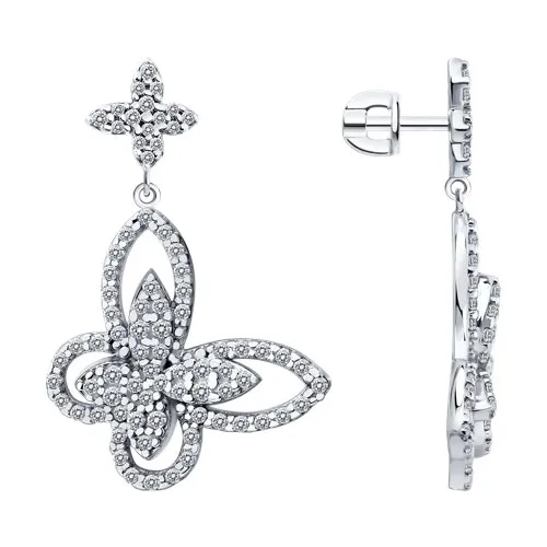 Cercei Pusete din argint cu Cubic Zirconia Incolor