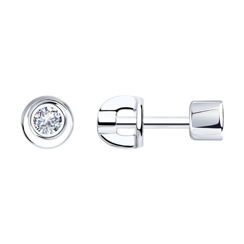 Cercei Pusete din argint  cu pietre Cubic Zirconia Incolor