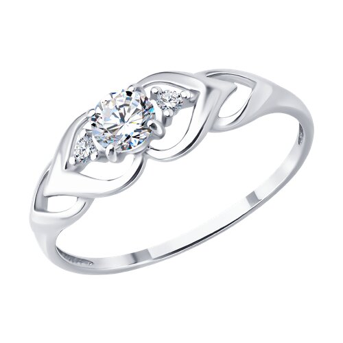 Кольцо из серебра с камнями Фианит