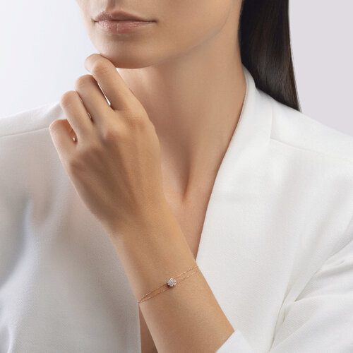 Браслет из красного золота с камнями Бриллиант