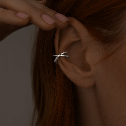 Cercel din argint  cu pietre Cubic Zirconia Incolor