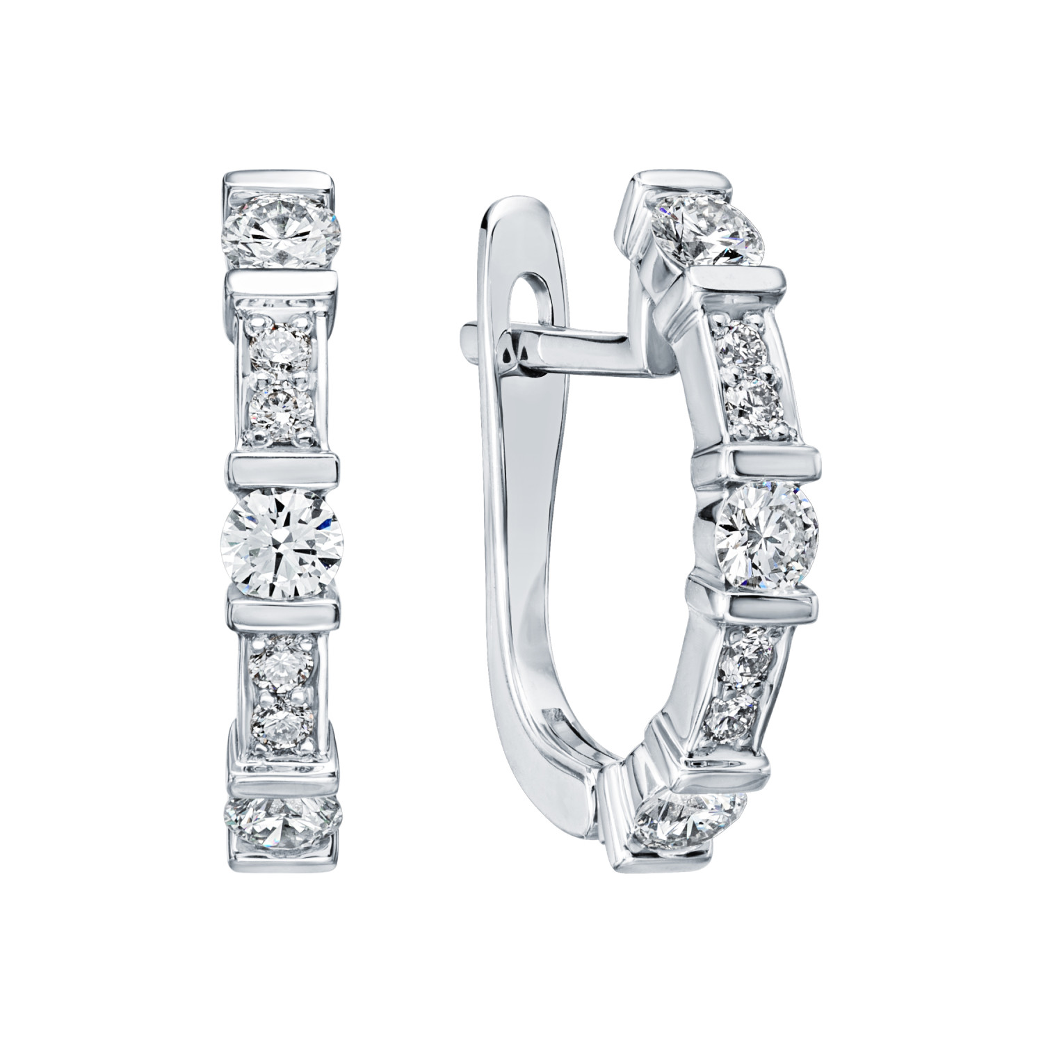 Серьги из белого золота с камнями Бриллиант