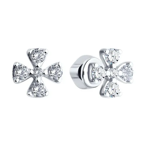 Cercei Pusete din argint cu Cubic Zirconia Incolor