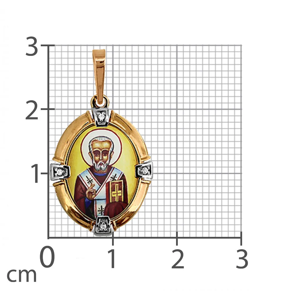 Iconiță din aur roșu cu Cubic Zirconia Incolor