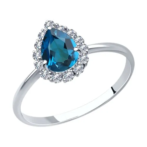Inel din aur alb cu Cubic Zirconia Incolor, Topaz London