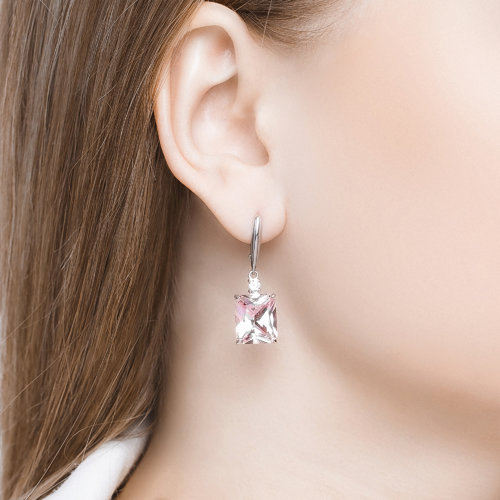 Cercei Suspendați din argint  cu pietre Cubic Zirconia Incolor, Sital sintetic