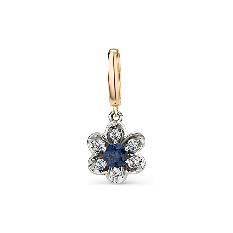 Pandantiv din aur roșu cu pietre Diamant, Safir