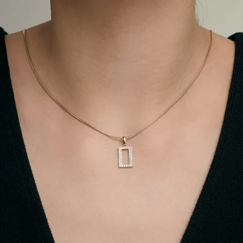 Pandantiv din aur roșu cu Cubic Zirconia Incolor