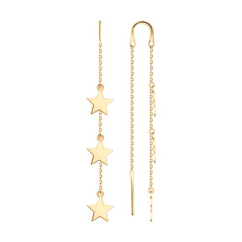 Серьги Продёвки из красного золота без камней