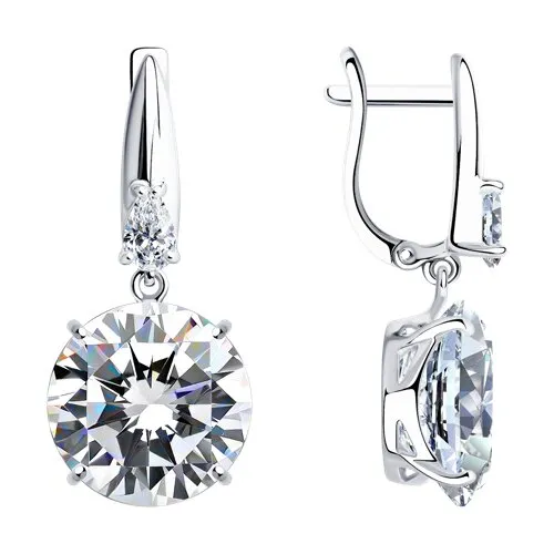 Cercei Suspendați din argint cu Cubic Zirconia Incolor