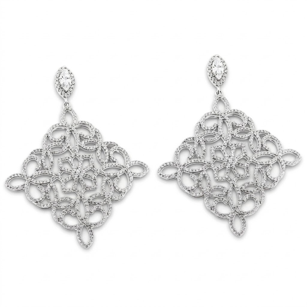 Cercei Pusete din argint cu Cubic Zirconia Incolor
