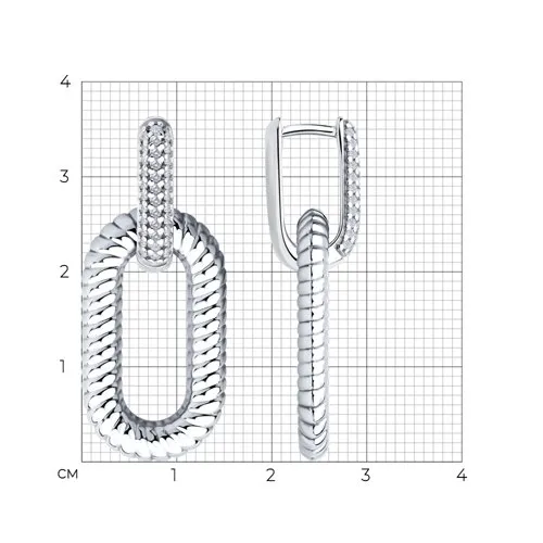 Cercei Creole din argint cu Cubic Zirconia Incolor