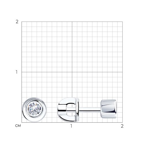Cercei Pusete din argint  cu pietre Cubic Zirconia Incolor