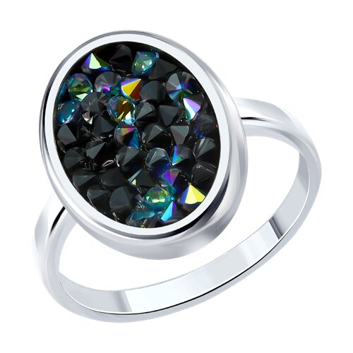 Кольцо из серебра с камнями Кристальная ткань