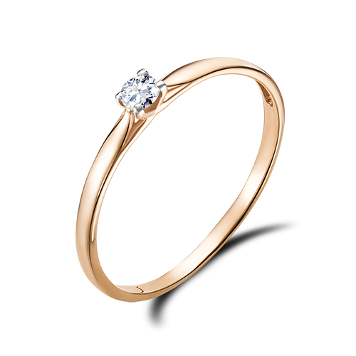 Inel din aur roșu cu pietre Cubic Zirconia Incolor