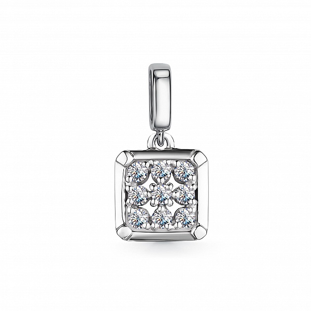 Pandantiv din aur alb cu pietre Diamant