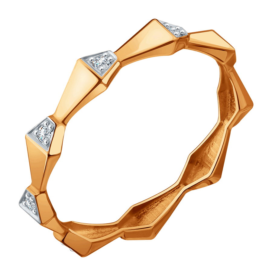 Inel din aur roșu cu pietre Diamant