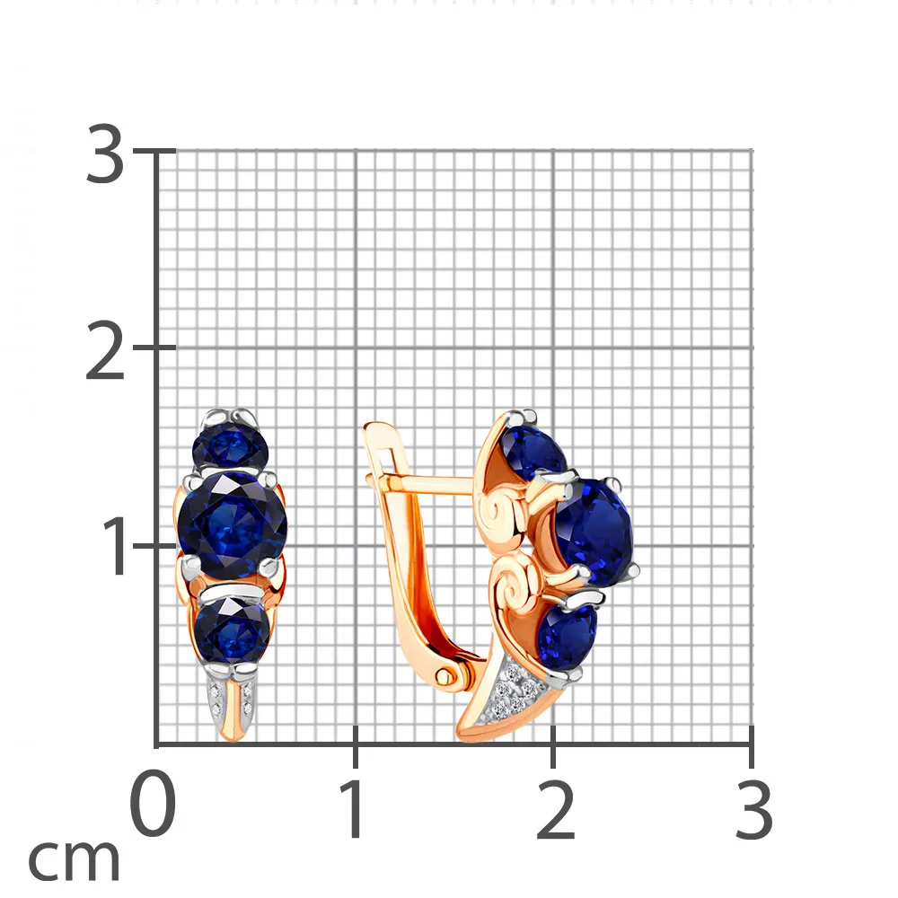 Cercei din aur roșu cu Cubic Zirconia Incolor, Nanosafir