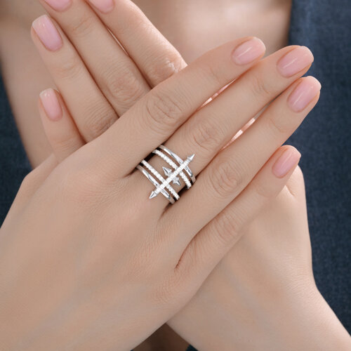 Inel din argint  cu pietre Cubic Zirconia Incolor