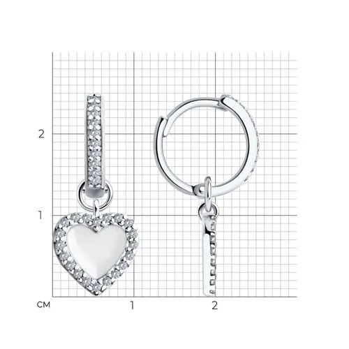 Cercei Creole din argint cu Cubic Zirconia Incolor, Emailare