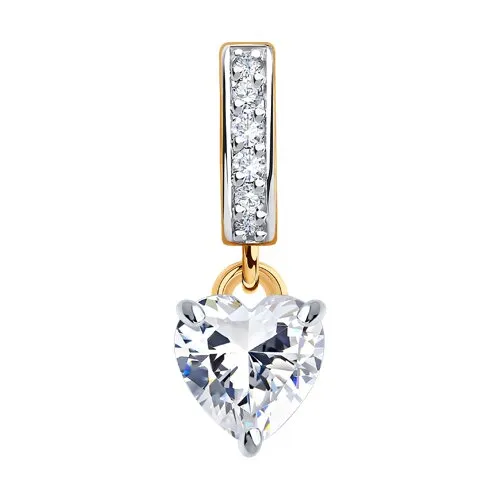Pandantiv din aur roșu cu Cubic Zirconia Incolor