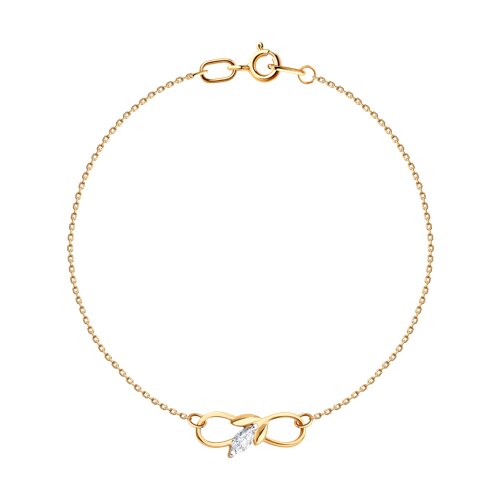 Brățară din aur roșu cu pietre Cubic Zirconia Incolor