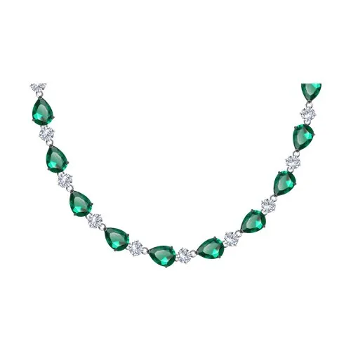 Colier din argint cu Cubic Zirconia Incolor, Cubic Zirconia Verde