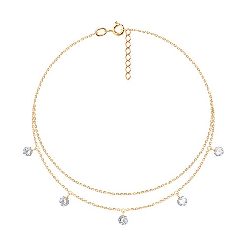 Brățară din aur roșu cu pietre Cubic Zirconia Incolor