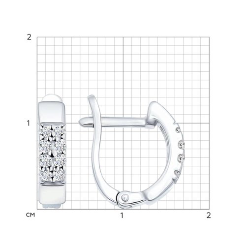Cercei din argint  cu pietre Cubic Zirconia Incolor