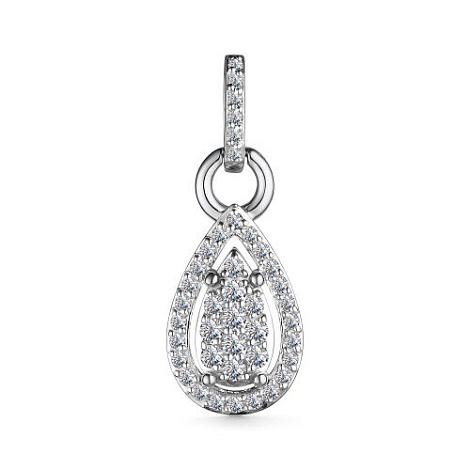 Pandantiv din aur alb cu pietre Diamant