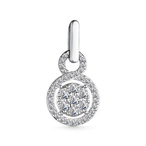 Pandantiv din aur alb cu pietre Diamant