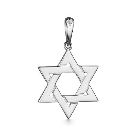 Pandantiv din aur alb cu pietre Diamant