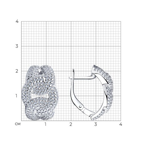 Cercei din argint  cu pietre Cubic Zirconia Incolor