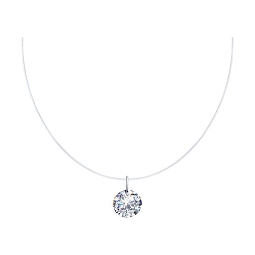 Colier din argint  cu pietre Cubic Zirconia Incolor, Fir transparent